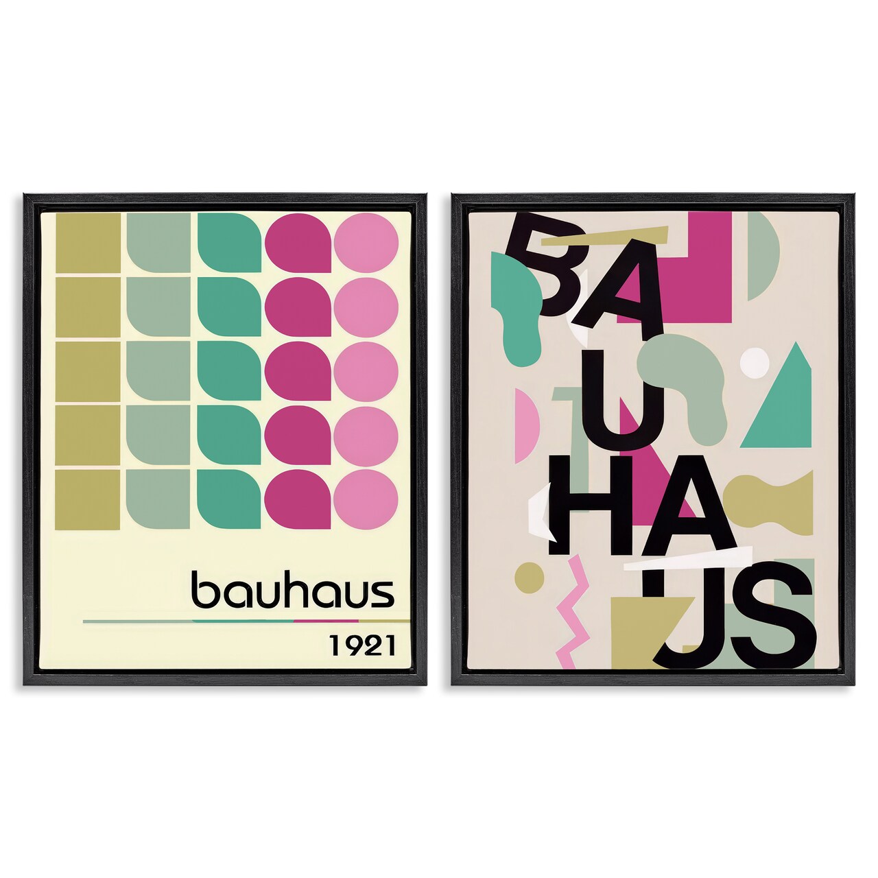 Stupell Industries Vintage 1921 Bauhaus Design 2pc Floating Frame Set, design by Annabelle Hall